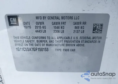 2016 Chevrolet Malibu Limited Lt from USA, damaged, VIN 1G11C5SA7GF150153